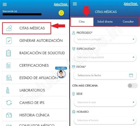 cita salud total|Solicitar o cancelar citas médicas en Salud Total